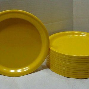 Vintage Retro Ingrid Ltd. Chicago 12 Yellow Stackable Salad Plates Melamine